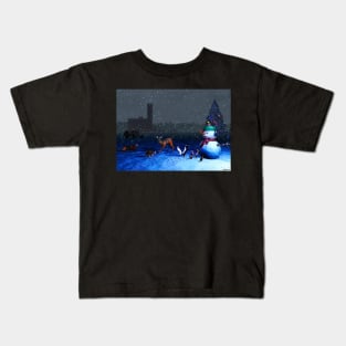 The Snowman's Visitors Kids T-Shirt